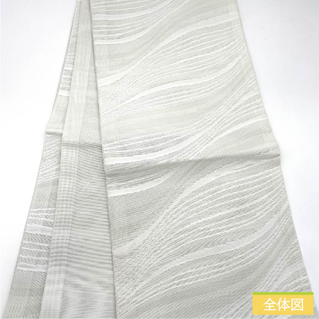 (Kyobukuro obi) Nagoya obi Polyester S-rank Unohanairo (Deutzia flower color) Summer obi Kyobukuro obi Abstract pattern Obi length 364cm Fully patterned Semi-formal White 1124011312311 Open-ended