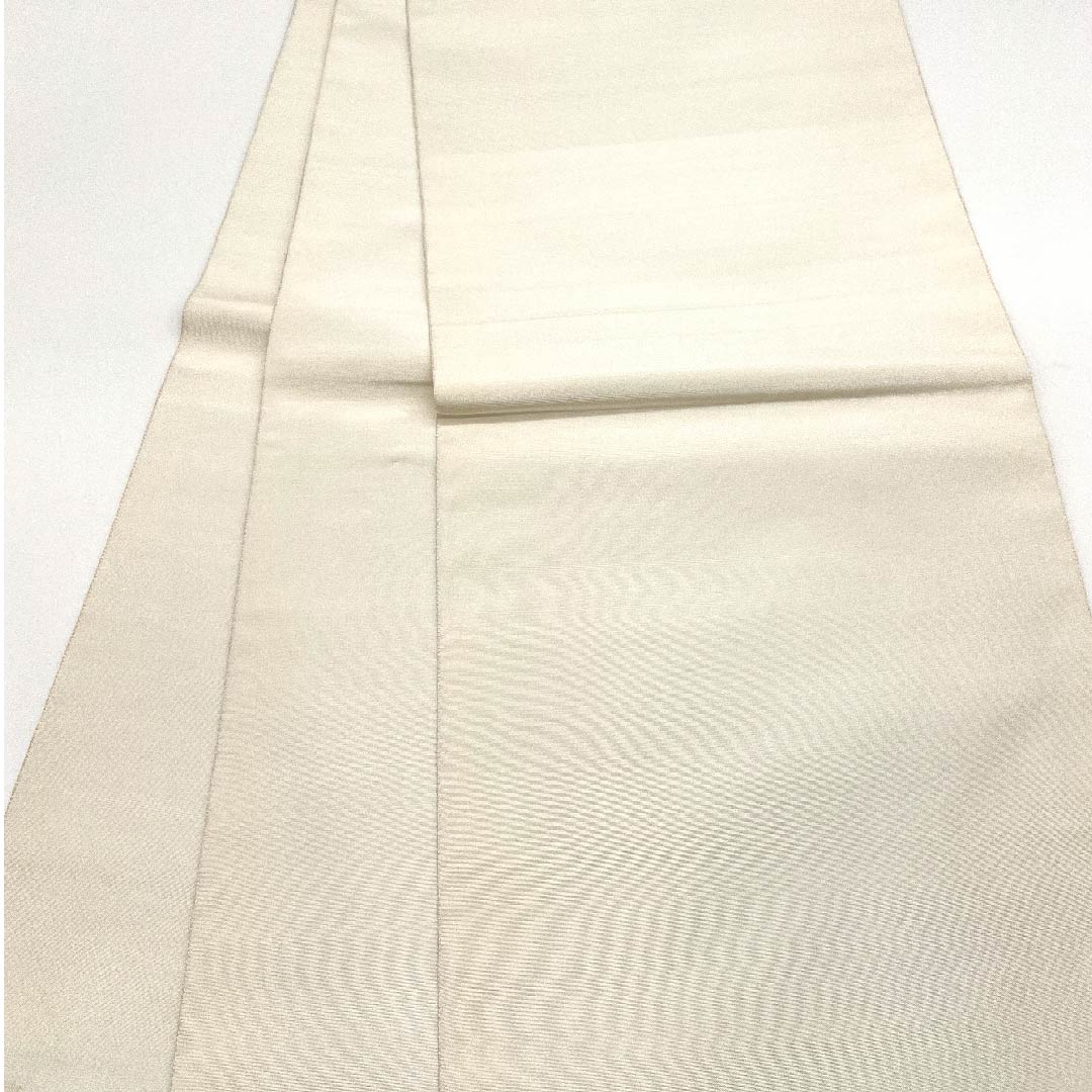 袋帯 胡粉色(ごふんいろ) 抽象模様 すくい技法 帯丈442cm 正絹 Sランク ポイント柄 カジュアル 白系 1123003002311