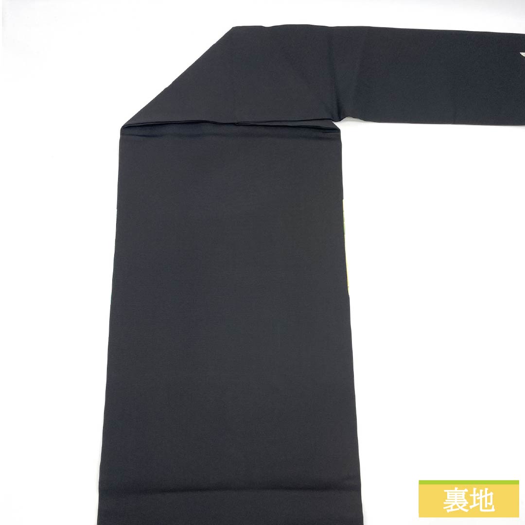 Nagoya Obi, Pure Silk, Grade B, Shiose, Dyed, Floral Pattern, Length 388cm, Pointed Pattern, Casual, Black, 1124009824410, Nagoya Style
