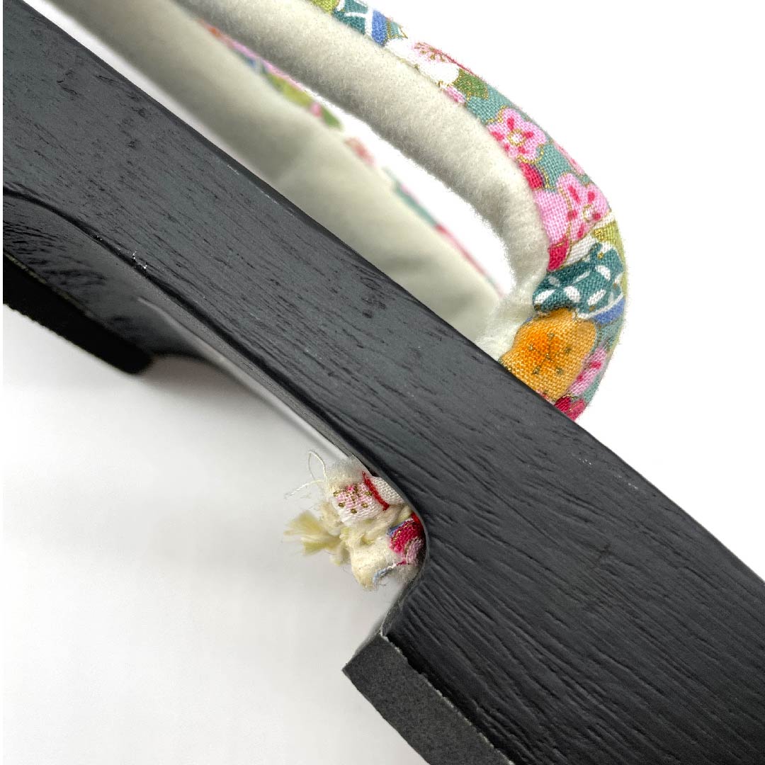 (新品未使用品)下駄 桜 梅 牡丹 七宝 Lサイズ 黒系 NEWランク 1122001151410