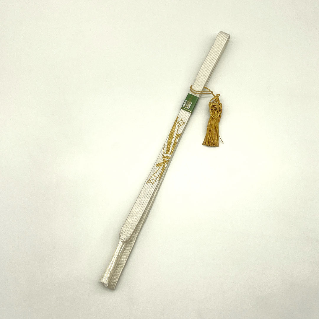 (新古品) 帯締め・帯揚げセット 正絹 NEWランク 白色(しろいろ) 留袖用 古典柄 扇 長さ約160cm 幅約1.7cm フォーマル 白系 1141000451311