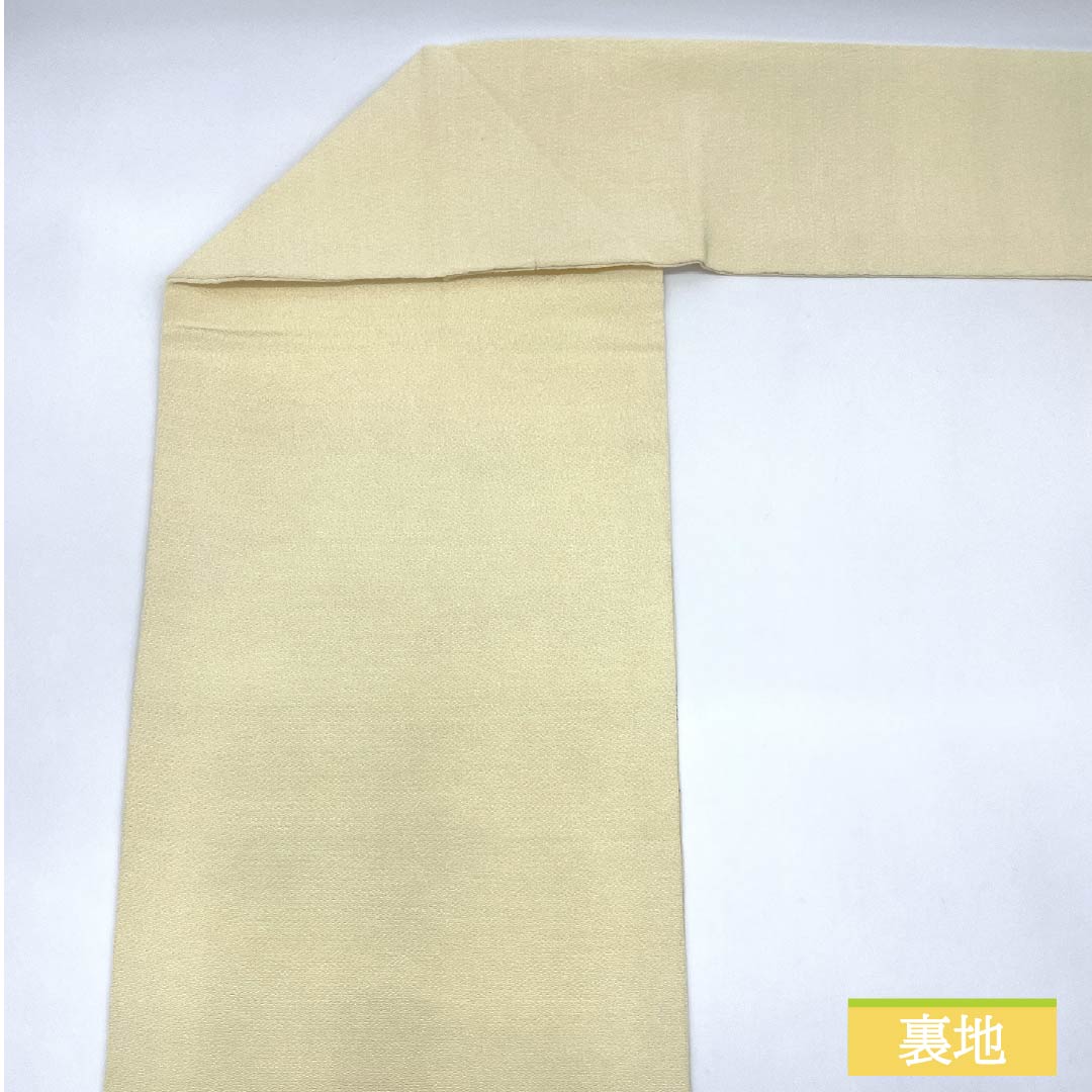 Nagoya obi, pure silk, milky white color, crepe fabric, dyed obi, pine, obi length 356cm, A rank, point pattern, semi-formal, cream color, 1124007293315, Nagoya style