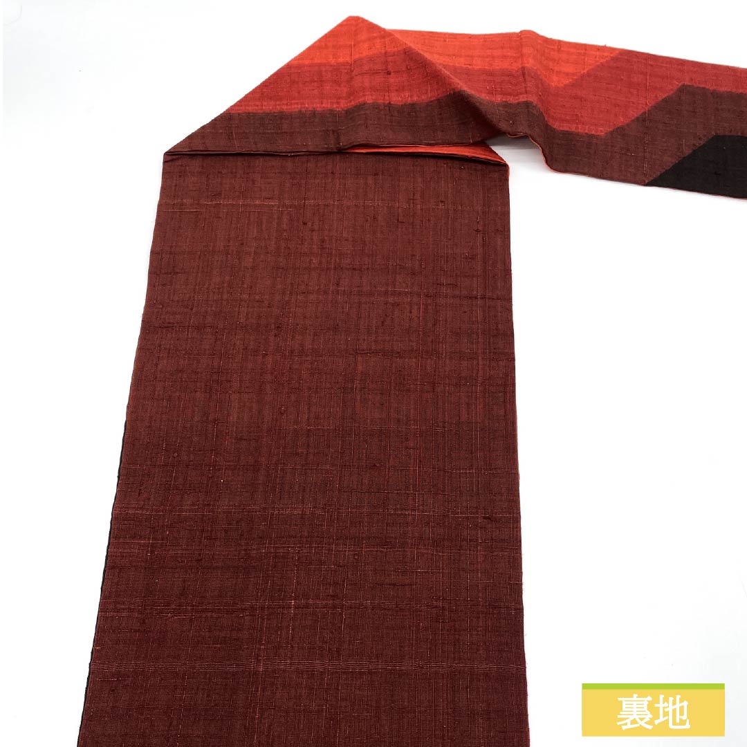 Nagoya obi, pongee fabric, tie-dyed, geometric pattern, obi length 359cm, pure silk, S rank, six-pass, casual, gradation style, 1124008132399, Nagoya style