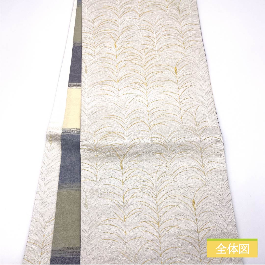 Formal white obi, pure silk, S-rank, Daiomatsu pattern, for formal kimono, 444cm long, six-fold hem, white, 1123015152311