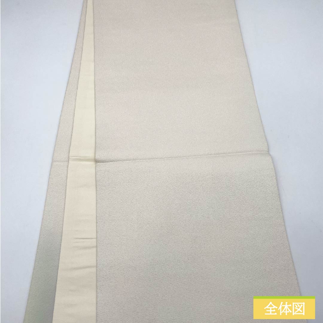 袋帯 正絹 胡粉色(ごふんいろ) 染め帯 風景模様 帯丈438cm Sランク ポイント柄 フォーマル 白系 1123014362311