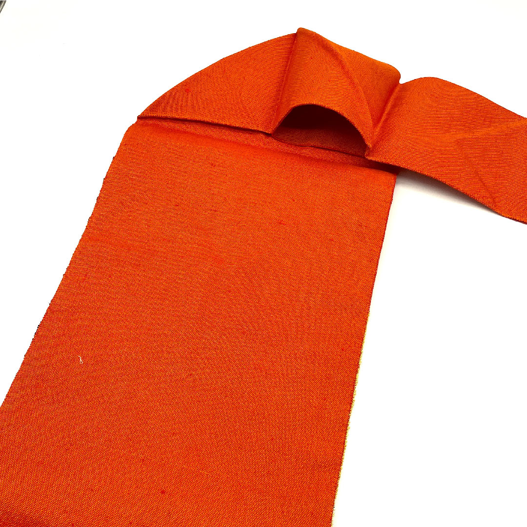 Nagoya obi, abstract pattern, obi length 370cm, pure silk, S rank, point pattern, casual, vermilion, 1124001732316