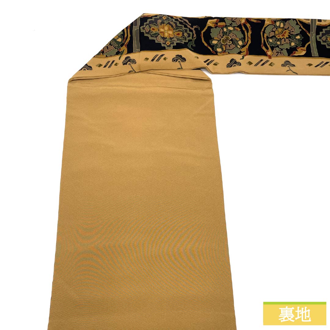 名古屋帯 正絹 Sランク 土布色色(トウプースーいろ) 染め帯 抽象模様 帯丈346cm 全通 カジュアル ベージュ系 1124009402325 名古屋仕立て