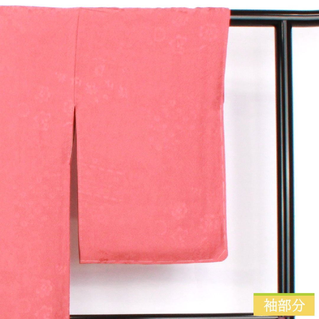 Plain color, pure silk, length 157.5cm, sleeve length 63cm, pinkish red silk, one crest, vine and oak pattern, lined, A rank, pink, 1114002003313