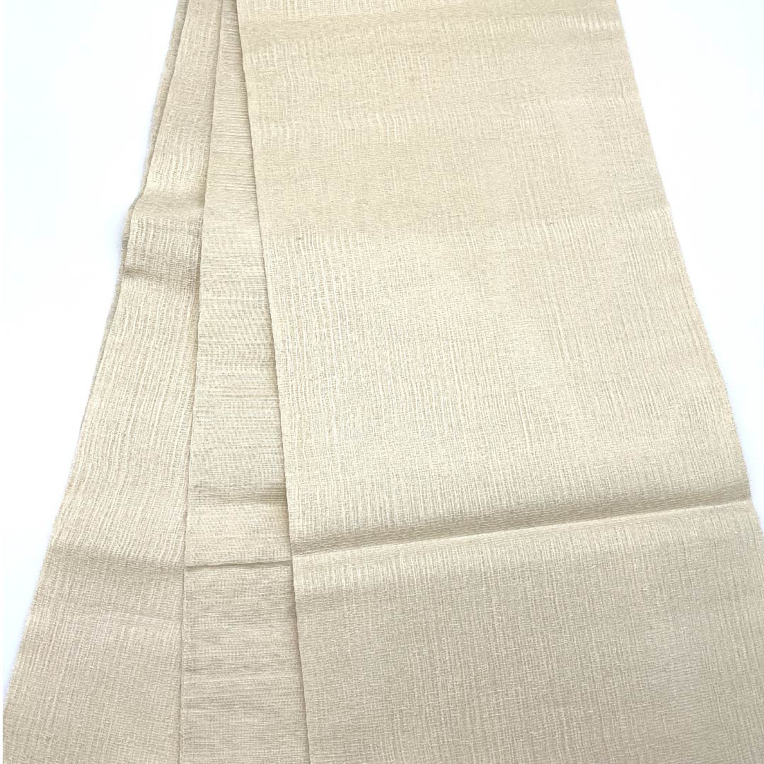 Fukuro Obi (sash) in off-white (kinari-iro) Summer obi with abstract pattern Length: 430cm Pure silk B rank Point pattern Casual Cream color 1123007484315