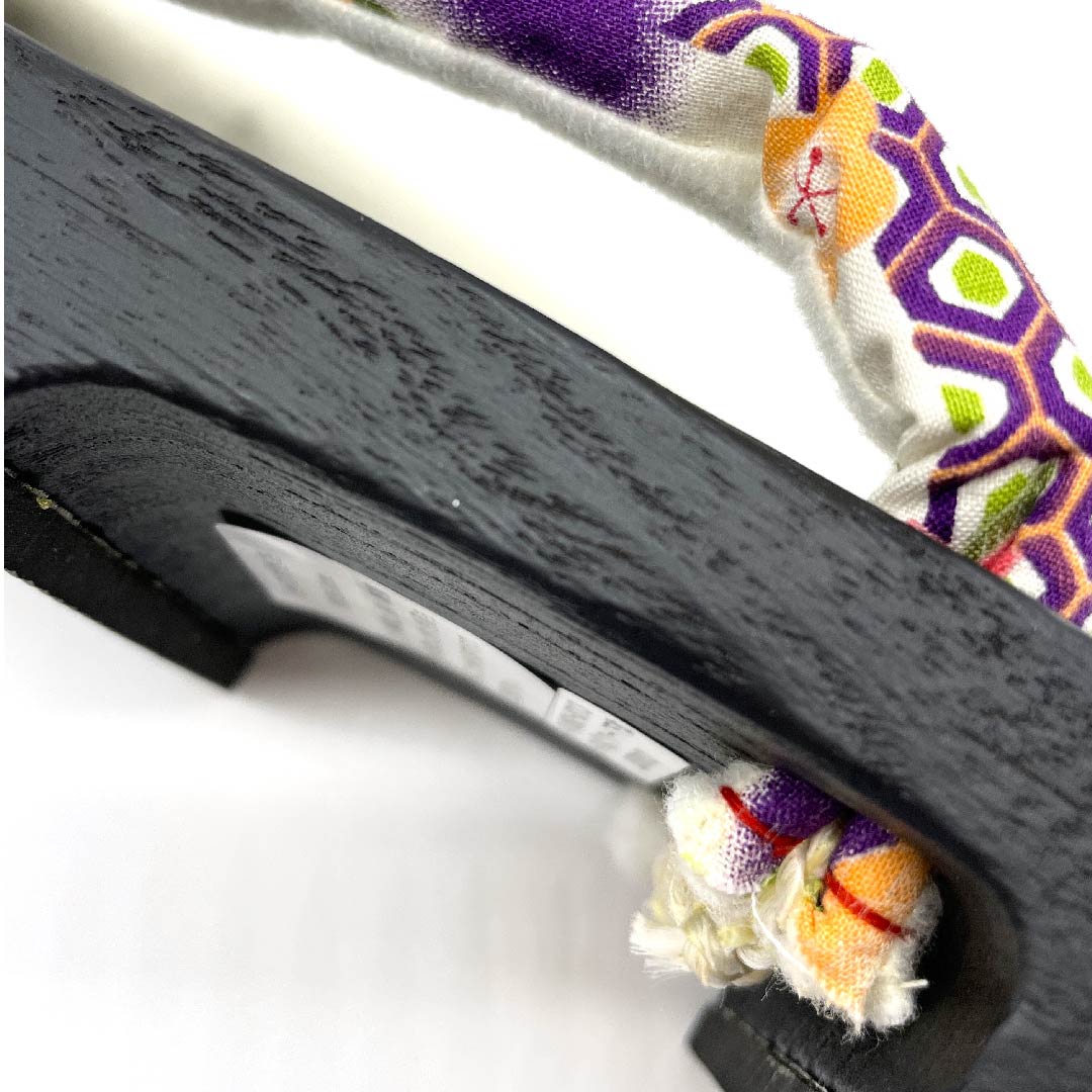 (Brand new, unused) Geta (Japanese clogs) Chrysanthemum, cherry blossom, tortoiseshell pattern, XL size, black, NEW rank, 1122000981510