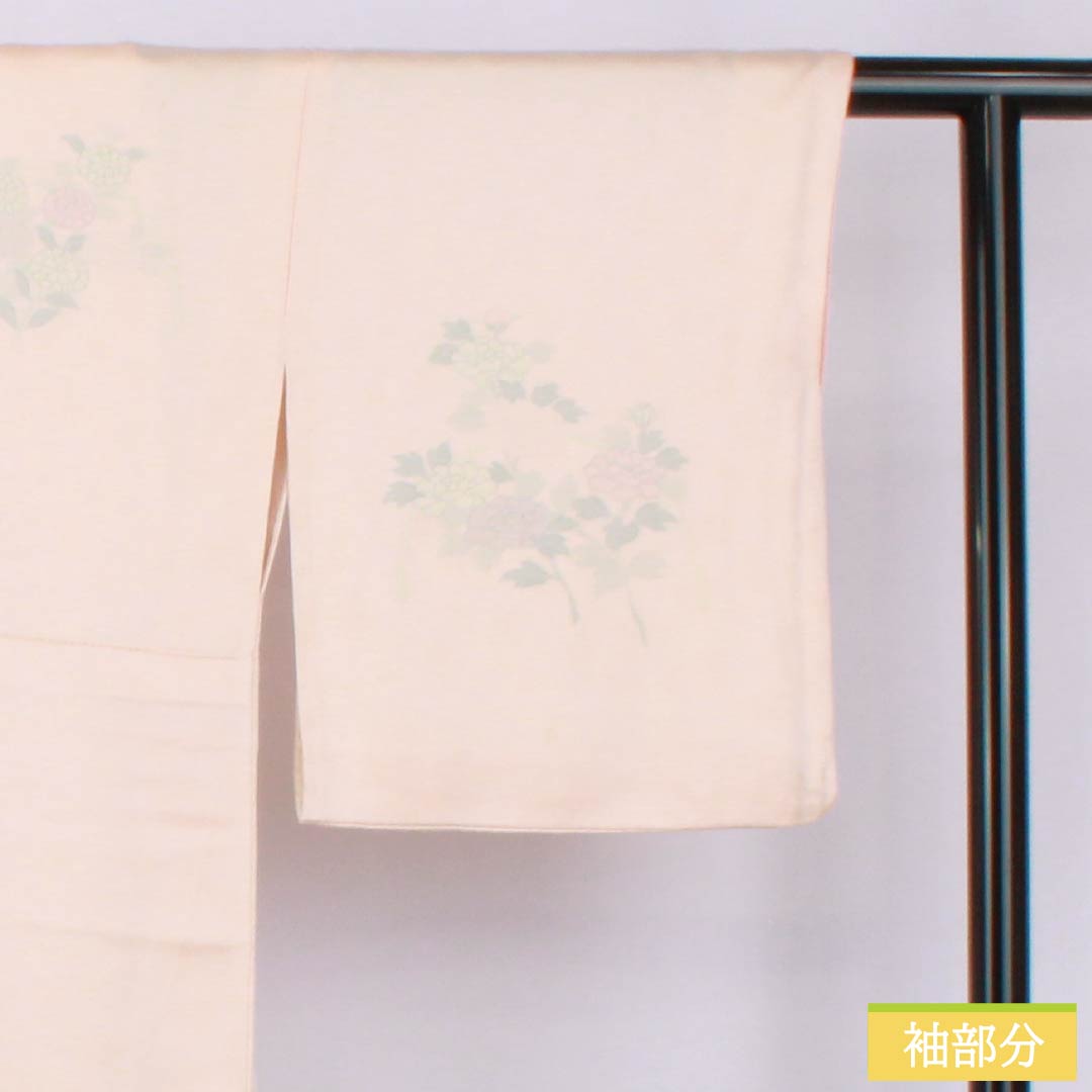 Visiting Kimono (Homongi) - Pure Silk, S-Rank, Lined, Length 158cm, Sleeve Length 63cm, Otomeiro (Girl's Color), Kyoto Yuzen Pattern, Floral Pattern, Layered Collar, Pink, Product Number: 1112006532313