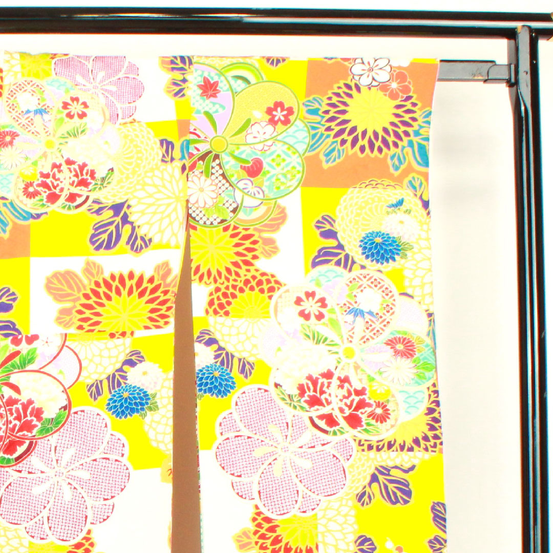 振袖 身丈171.5cm 裄丈68cm 袷 菊 市松 正絹 Sランク グラデ 1113000932699