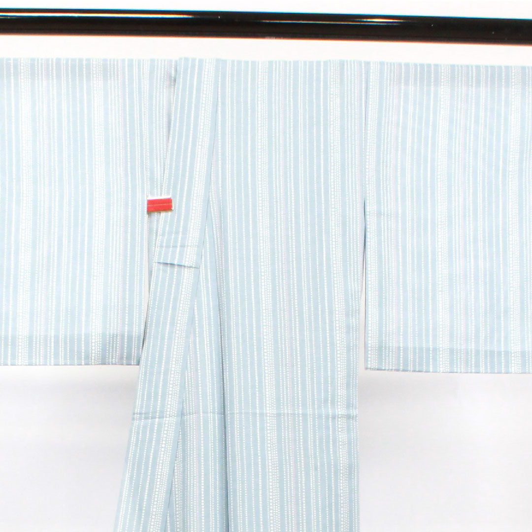 Summer pure silk komon length 153cm sleeve length 62cm white ultramarine geometric pattern silk S rank blue 1132001372217