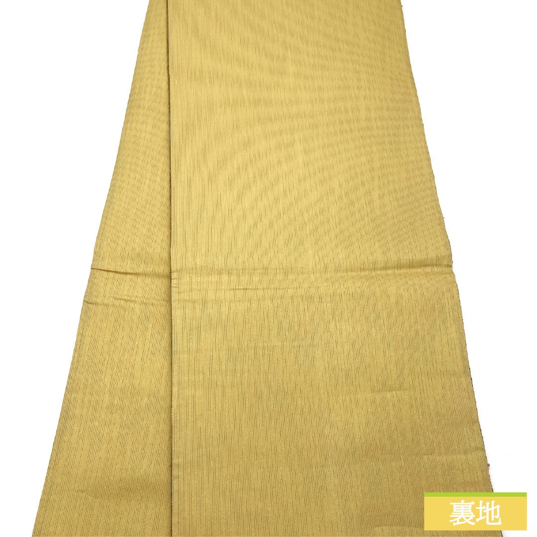 Fukuro Obi (Sash), Pure Silk, S-Rank, Tsumugi Fabric, Abstract Pattern, Length 478cm, Six-Ply, Casual, Brown, Item Number 1123016672414