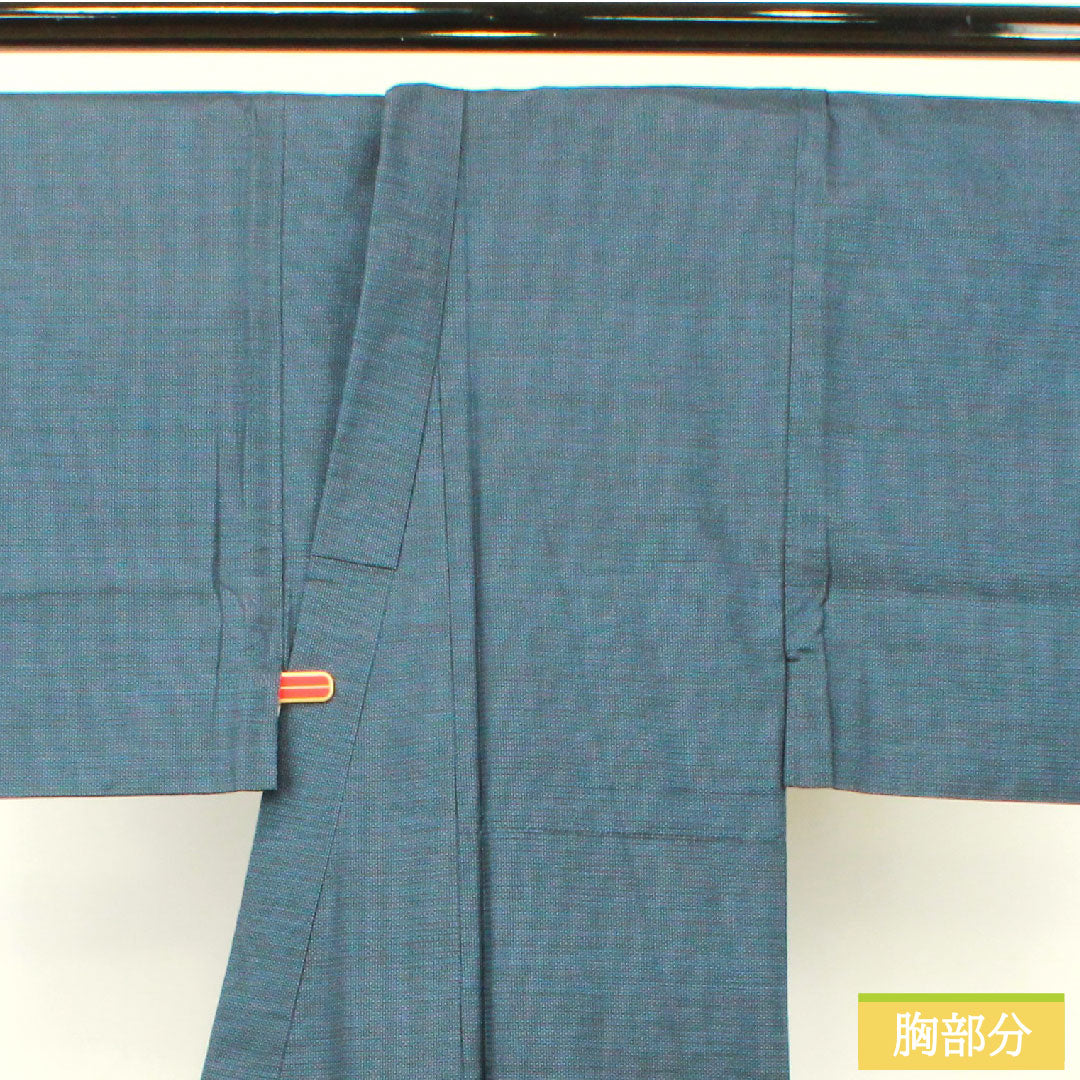 Men's pure silk, length 139.5cm, sleeve length 66.5cm, Oshima Tsumugi 100 tortoiseshell pattern, S rank, lined, navy blue, 1119000812318