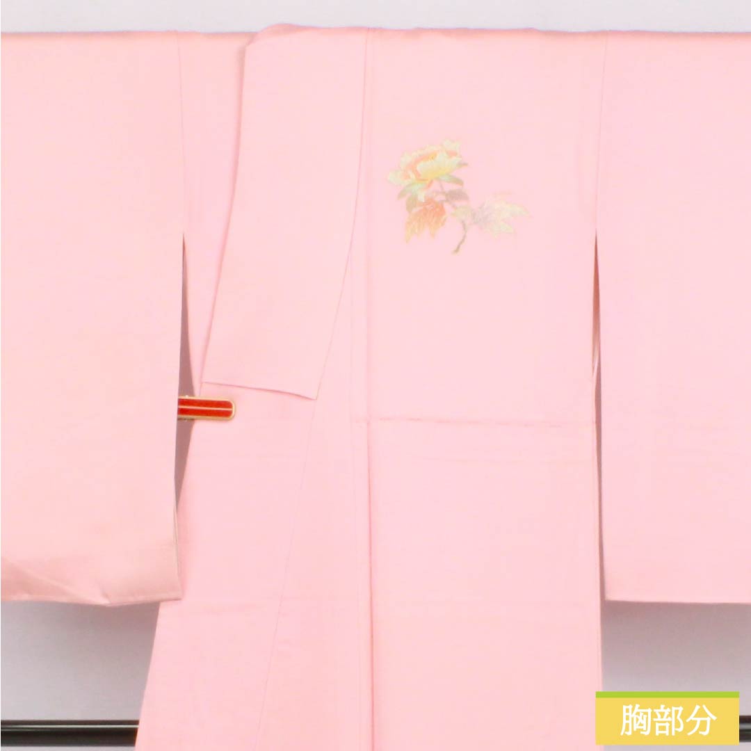 訪問着 正絹 Sランク 袷 身丈166cm 裄丈64cm 浅紅色(あさべにいろ) 付下げ 金彩 花 しつけ糸付き ピンク系 1112007812513
