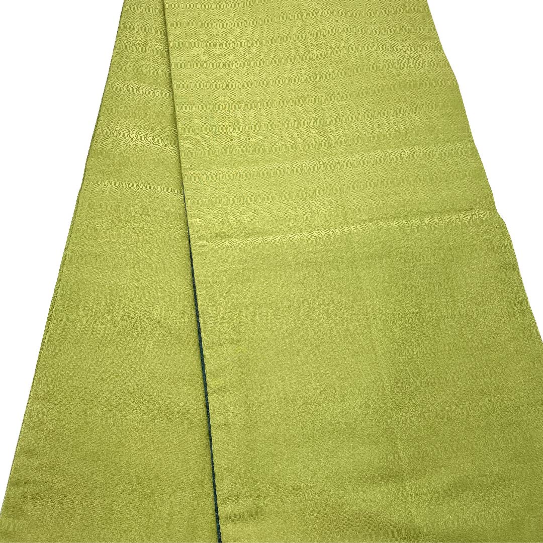 Fukuro Obi (Pine Needle Color) Flower Pattern Dyed Obi Length 440cm Pure Silk B Rank Point Pattern Semi-Formal Green 1123005534319