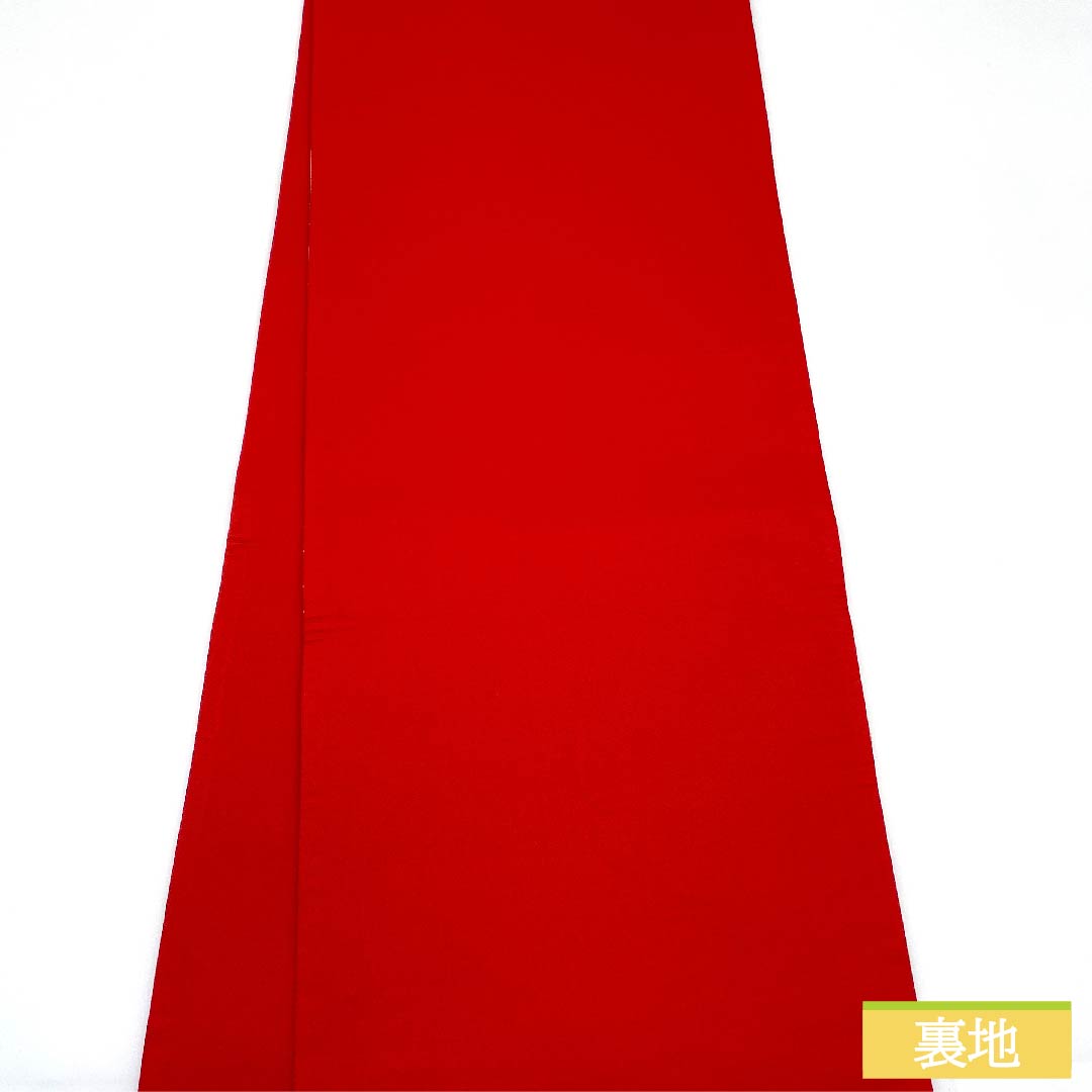 Fukuro Obi, pure silk, Torukoakairo (red), flowing water, twisted plum, pine, bamboo and plum, circle with crane, obi length 444cm, A rank, six-pass, formal, red, 1123011573312