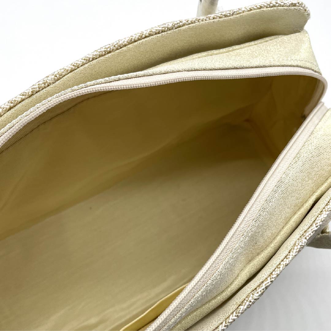 (Like New) Semi-Formal Japanese Style Bag, New Rank, Goshima Himo Rikyu Bag, White, 113900106111