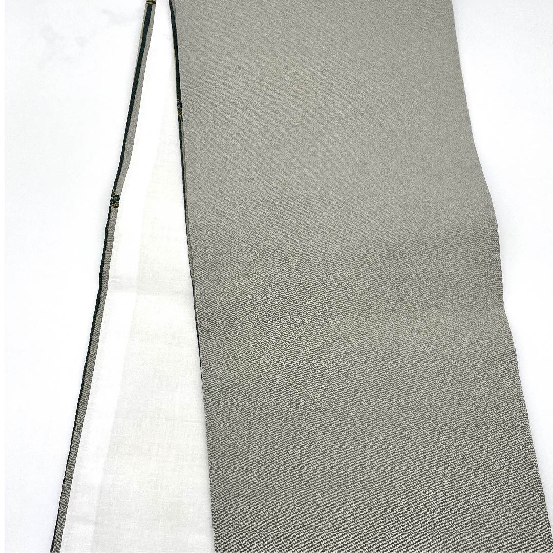 Nagoya obi, silk grey, vegetable hairpin, obi length 409cm, pure silk, good condition, full length, casual, grey, 1124003992322, open style