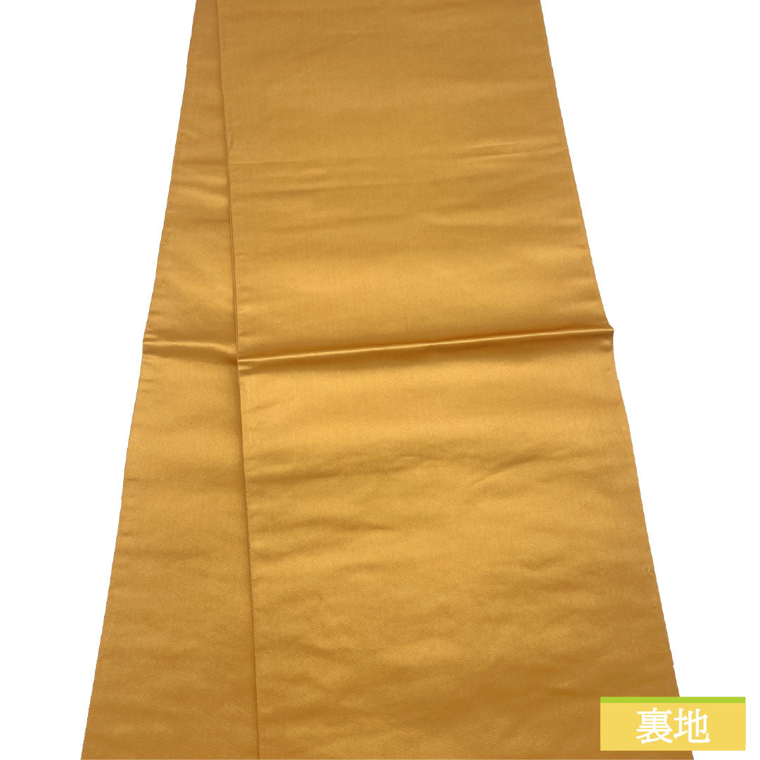 袋帯 正絹 Sランク 団十郎茶色(だんじゅうろうちゃいろ) 引箔 草花模様 帯丈442cm ポイント柄 セミフォーマル 茶系 1123016192314