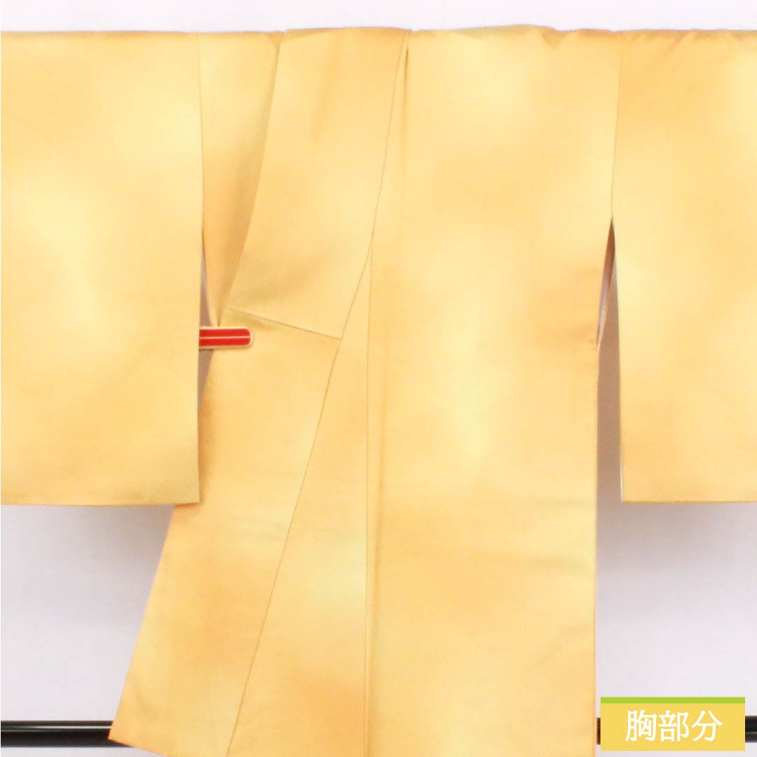 Solid Color Kimono (Polyester) A Rank, Length 148.5cm, Sleeve-to-shoulder 58.5cm, Corn Yellow, Light Khaki, Gradation Dyeing, Pine Needle Pattern, Lined, Orange System, 1114002303126