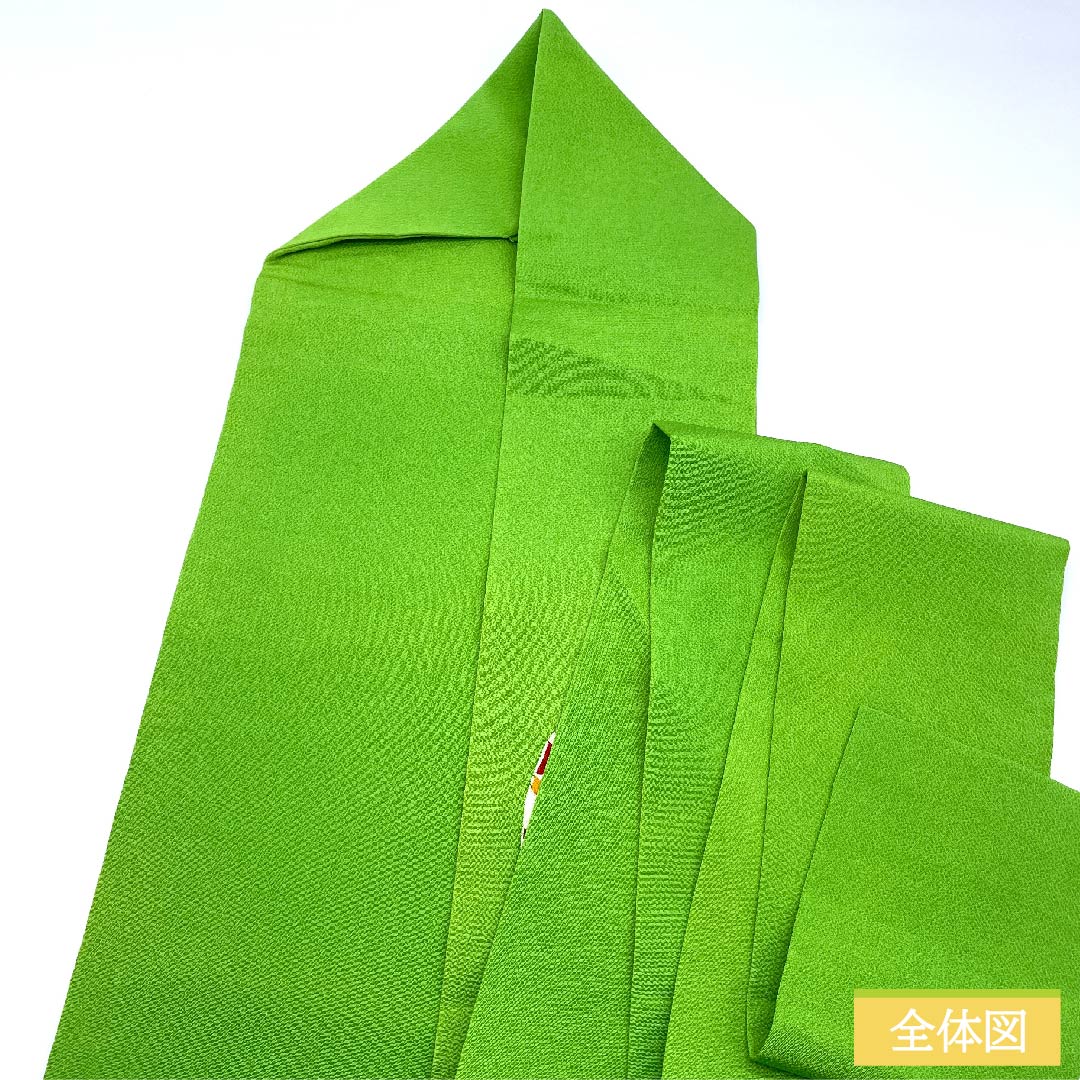 Nagoya obi, light green, stencil dyeing, Kyoto red pattern, pine, Kyogen crest, Japanese crepe, obi length 378.5cm, pure silk, A rank, point pattern, casual, green, 1124005793319, Nagoya style