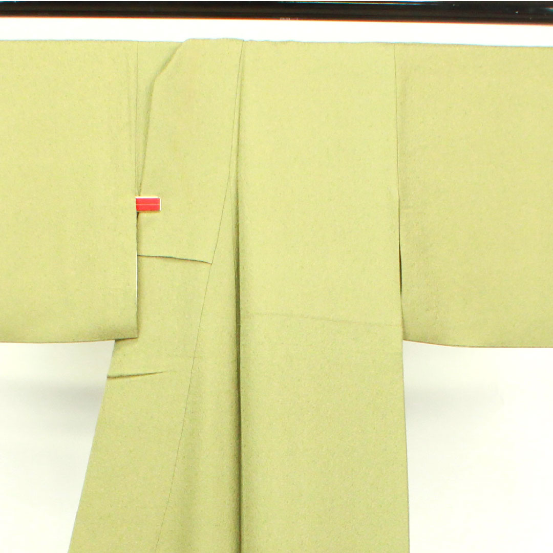 Komon Length 153.5cm Sleeve length 62cm Awase Rikyu color Edo komon Artist's work Shark Pure silk A rank Green 1115003443219