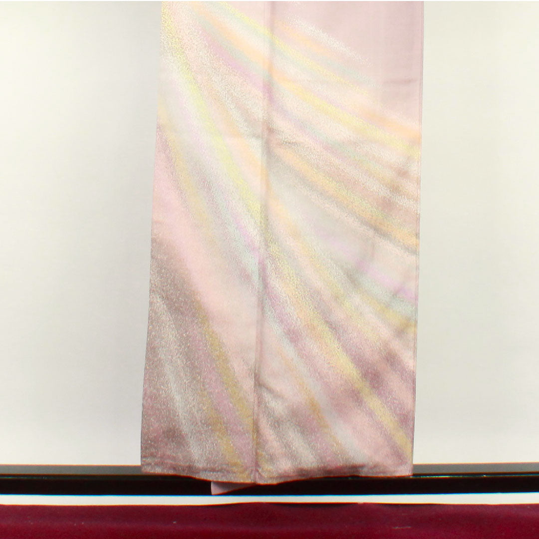 Homongi, lined, length 153cm, sleeve length 63cm, grape color, Ushiku Tsumugi, Hakusan Kobo, Oboro-zome, pure silk, A rank, purple, 1112001813220