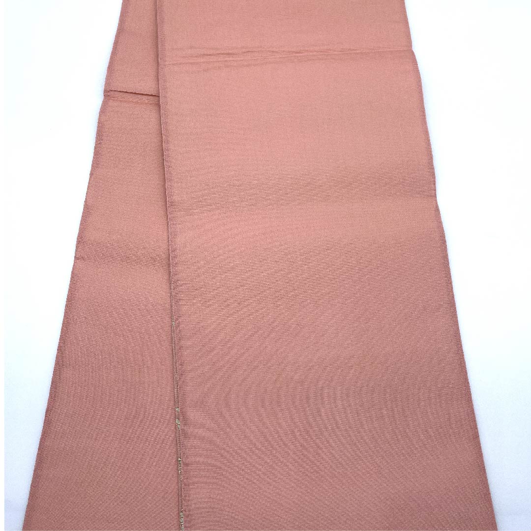 袋帯 薄紅梅色(うすこうばいいろ)夏帯 桔梗 露芝 帯丈424cm 正絹 Sランク 六通 フォーマル ピンク系 1123007272313