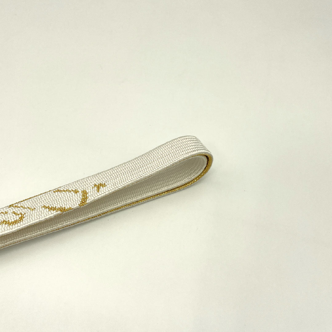 (新古品) 帯締め・帯揚げセット 正絹 NEWランク 鉛白色(えんぱくいろ) 留袖用 古典柄 汕頭 長さ約160cm 幅約1.7cm フォーマル 白系 1141000311311