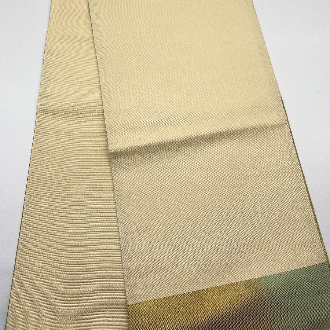 【未仕立】袋帯 正絹 Sランク 金色 市松模様 引箔 帯丈440cm 六通 フォーマル 金系 1123005942321