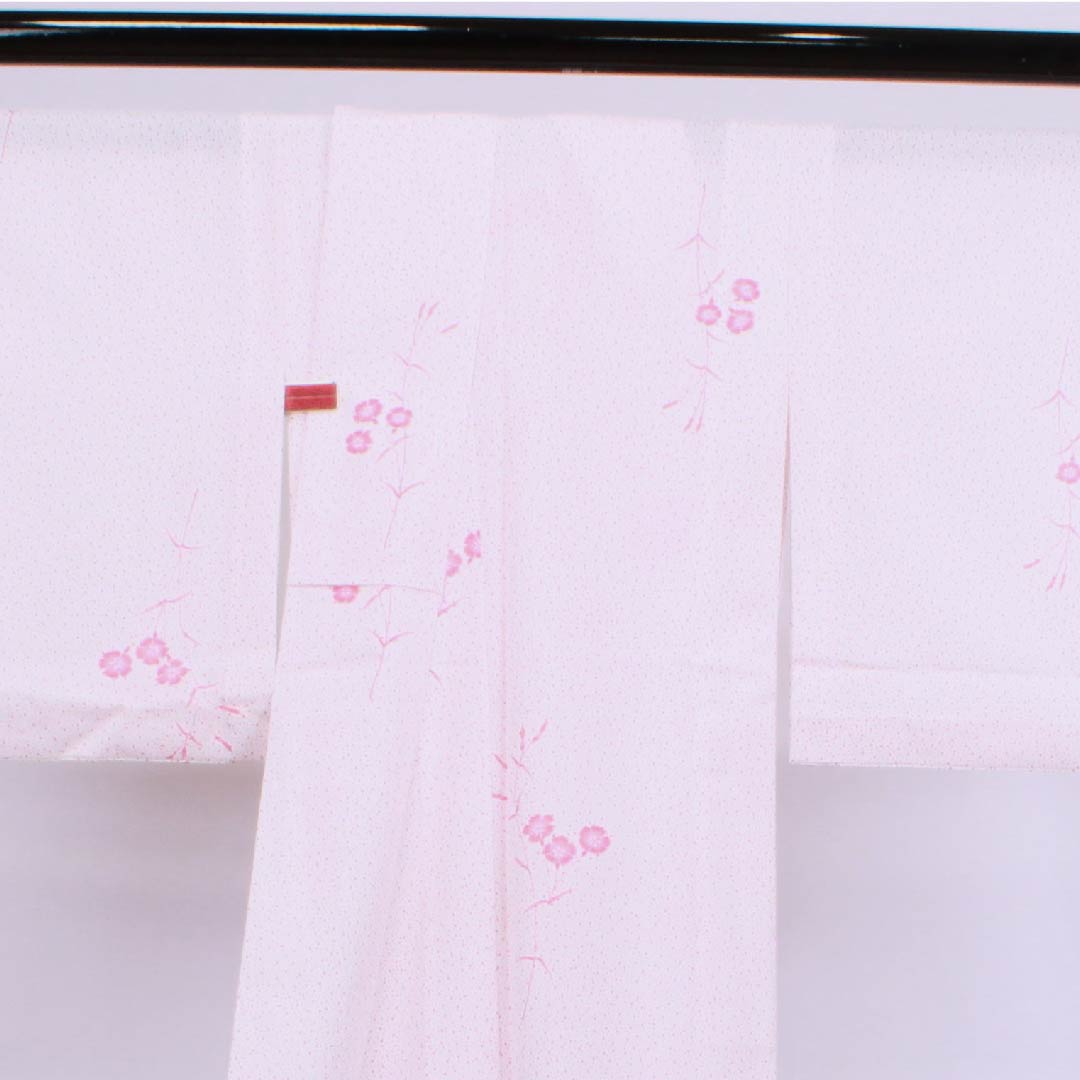 Summer item Polyester Komon Length 160.5cm Sleeve length 61.5cm White Pink Polka dot Silk S rank White 1132000242411