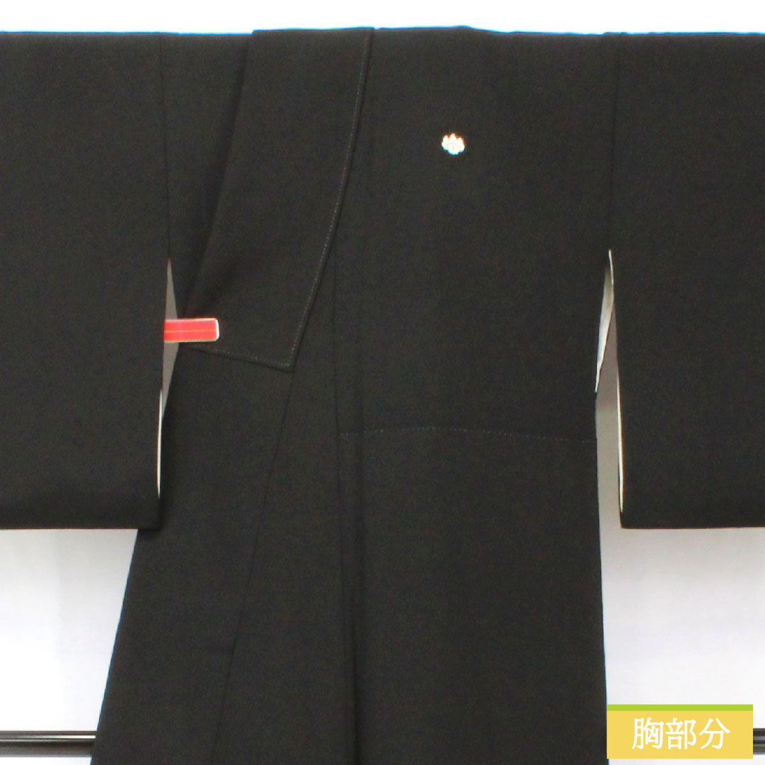 黒留袖 正絹 身丈162cm 裄丈68cm 袷 京友禅 割付文様 鳳凰 五つ紋 五三桐 Aランク 黒系 1111001733410