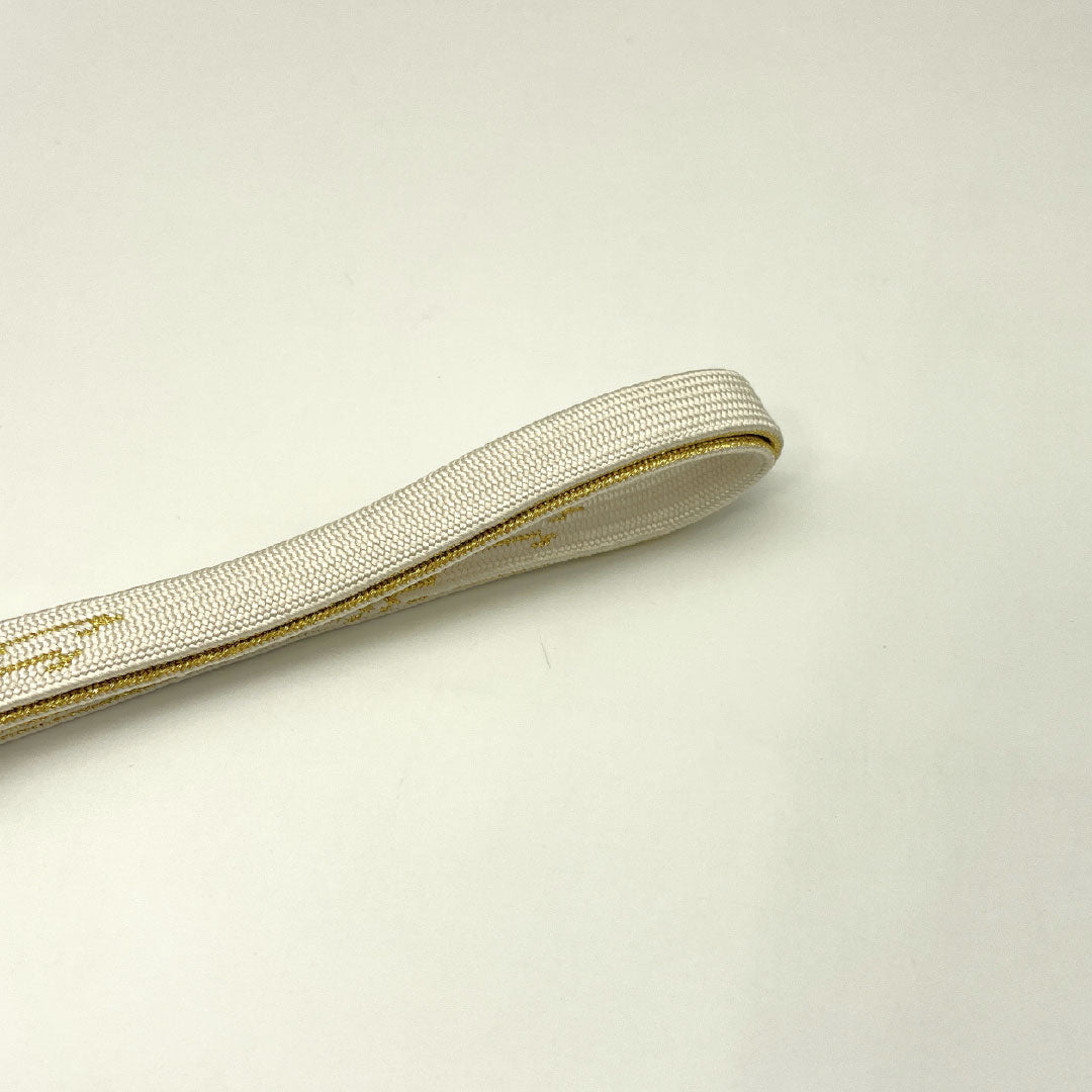 (新古品) 帯締め・帯揚げセット 正絹 NEWランク 乳白色(にゅうはくしょく) 留袖用 古典柄 桜 長さ約164cm 幅約1.6cm フォーマル 白系 1141000341311