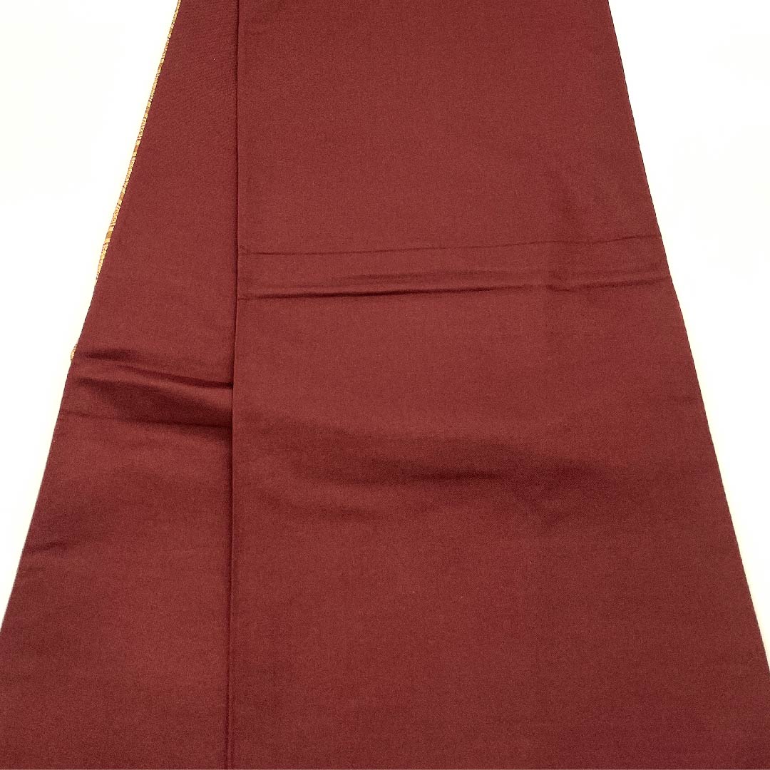 【未仕立】袋帯 正絹 Sランク 栗色(くりいろ) 菱形 華文 帯丈430cm 六通 フォーマル 茶系 1123003092314