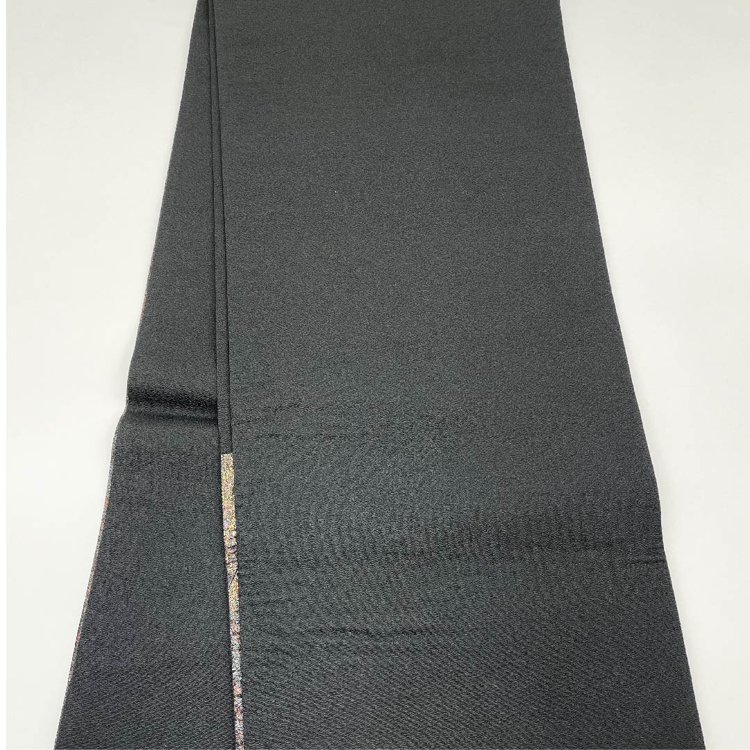 Fukuro Obi (Sash) in Nambu navy blue (Nambushikon-iro) with cut inlay by Sayoko Yamaguchi, geometric pattern, obi length 460cm, pure silk, A rank, six-way, semi-formal, gradation style, 1123009743499