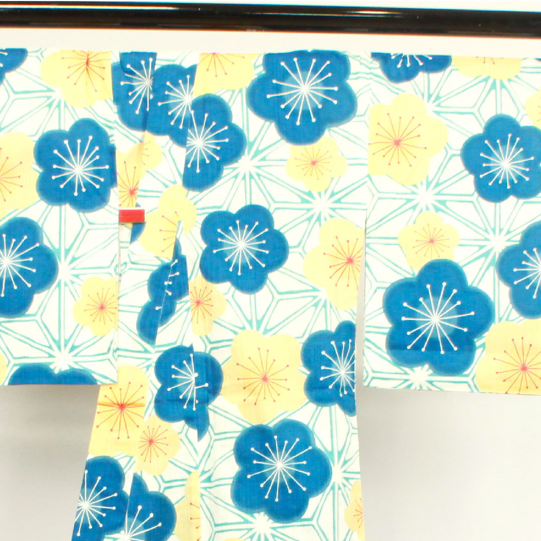 Yukata by Sayaka Yamamoto, Plum, Asanoha, Cotton, S rank, Single layer, Length 167.5cm, Sleeve length 68.5cm, White, 1118003972511