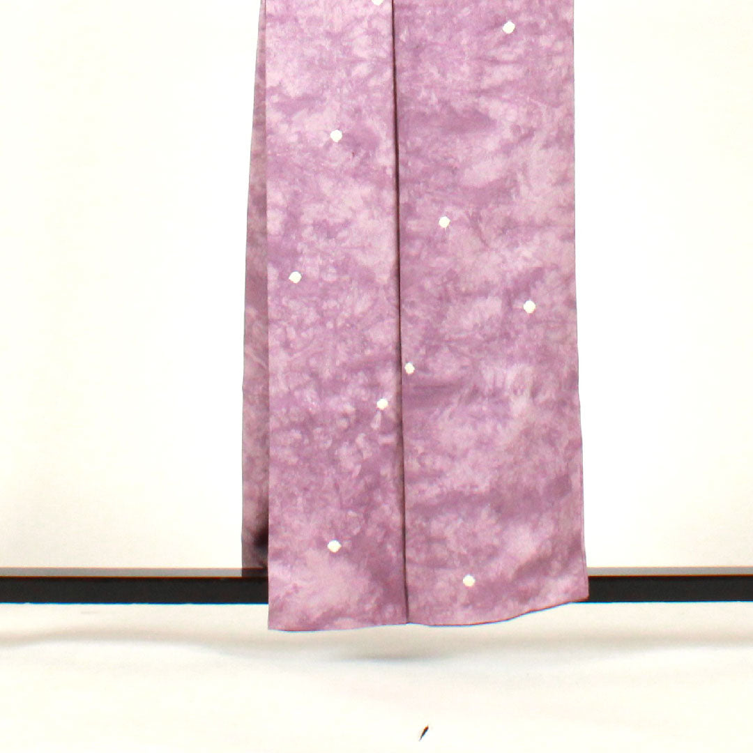 小紋 身丈157cm 裄丈62cm 袷 絞り ボカシ 正絹 Aランク 紫系 1115001873320