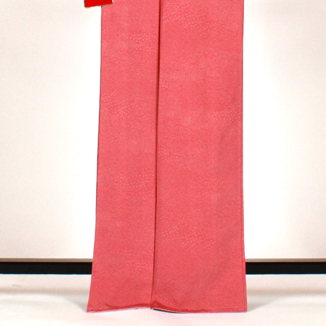 小紋 身丈168.5cm 裄丈66cm 袷 江戸小紋 寄せ柄 作家物 正絹 Aランク ピンク系 1115000663413