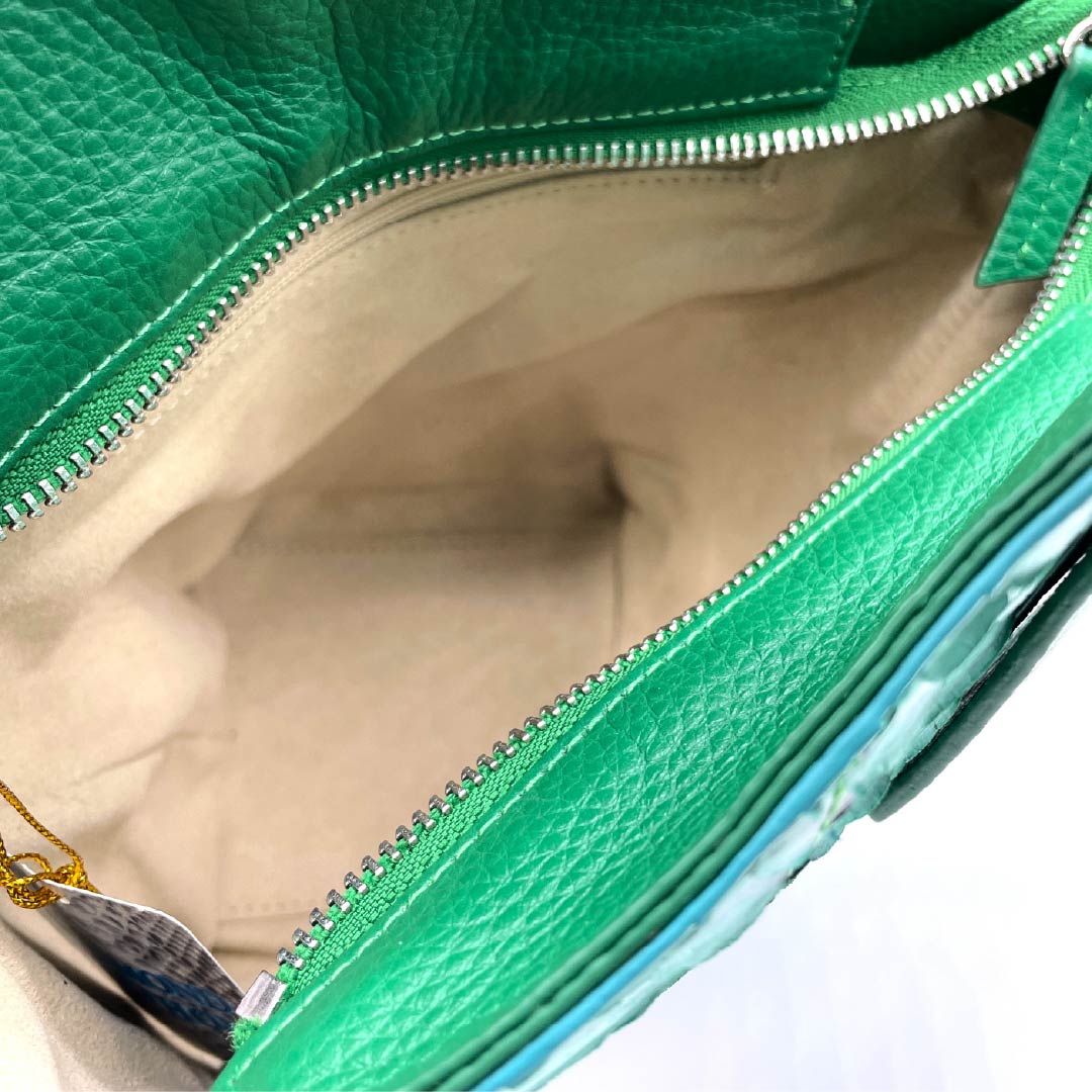 (Like New) Western-style Python Bag, Grade A, Like New, Python Patchwork, Green, 119700023319