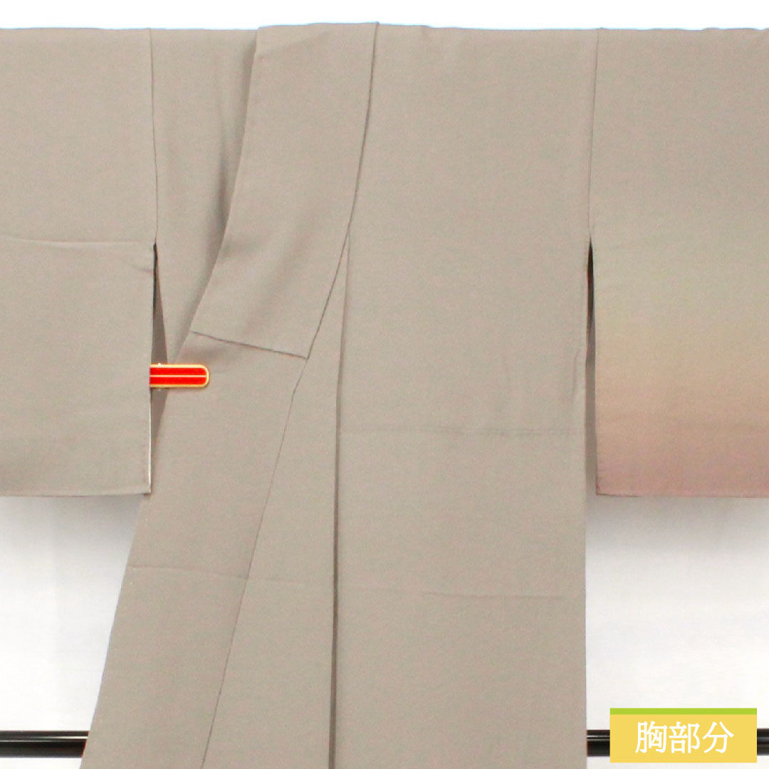 Plain color, pure silk, length 156cm, sleeve length 63cm, tin color, plain color, blurred pattern, lined, S rank, gray 1114001632322