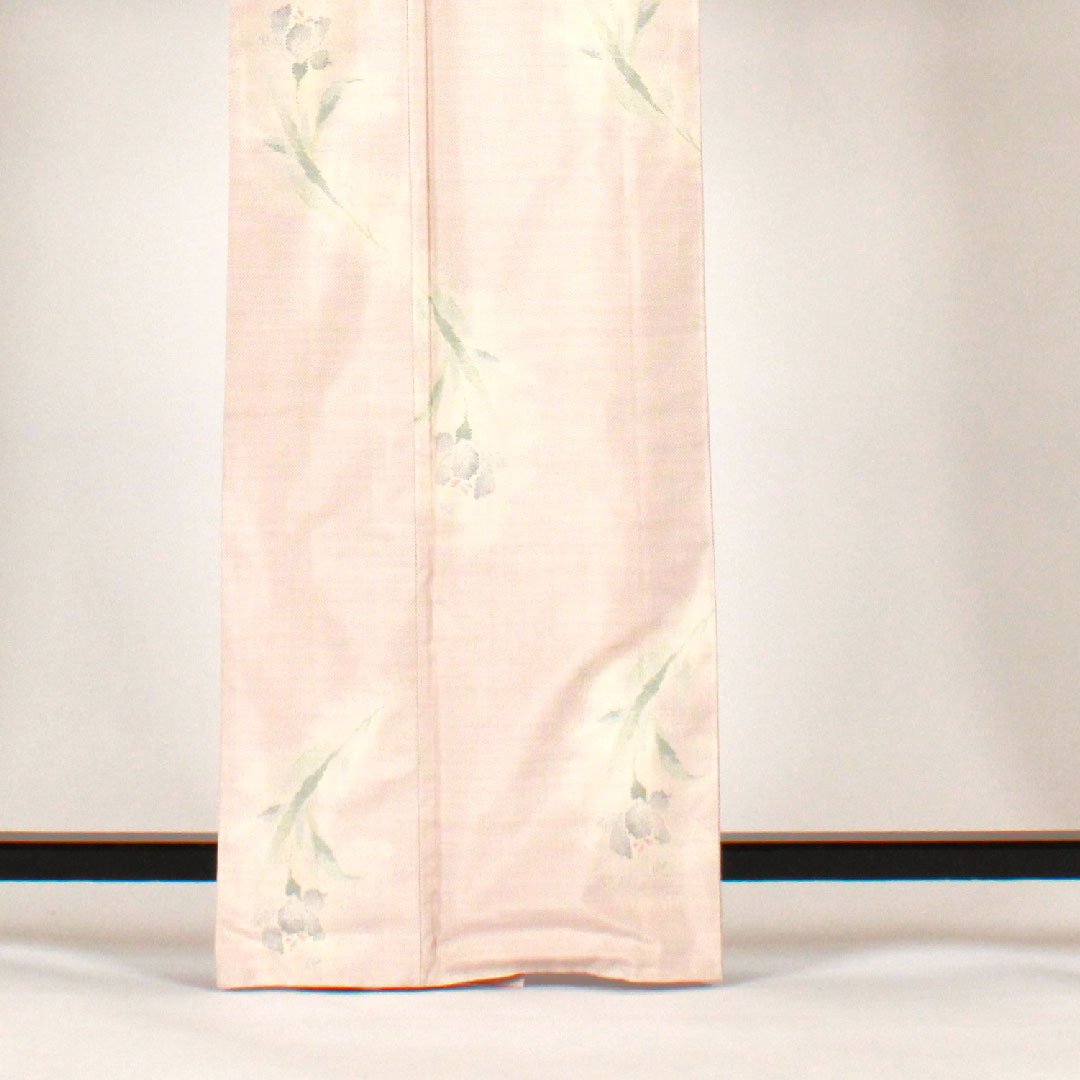 大島紬 身丈166cm 裄丈67cm 都喜ヱ門 7マルキ 花模様 正絹 Aランク 袷 ピンク系 1116000923413