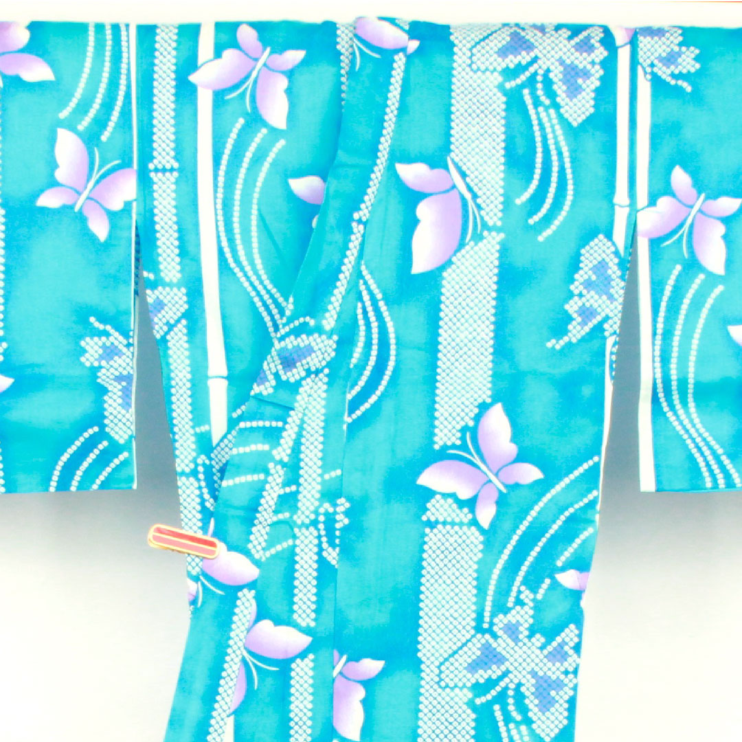 Butterfly Yukata Cotton S Rank Single Layer Length 160cm Sleeve Length 67cm Blue 1118001002417