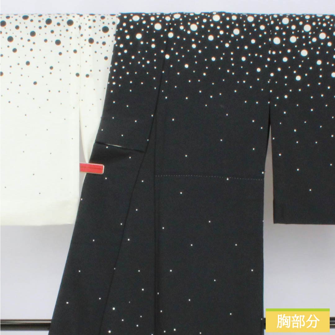 Homongi (Homongi), Polyester, Grade A, Single-Layer Kimono, Length 154.5cm, Sleeve Length 63cm, Dot Pattern, Washable, Monochrome, Product Number: 1112006153227