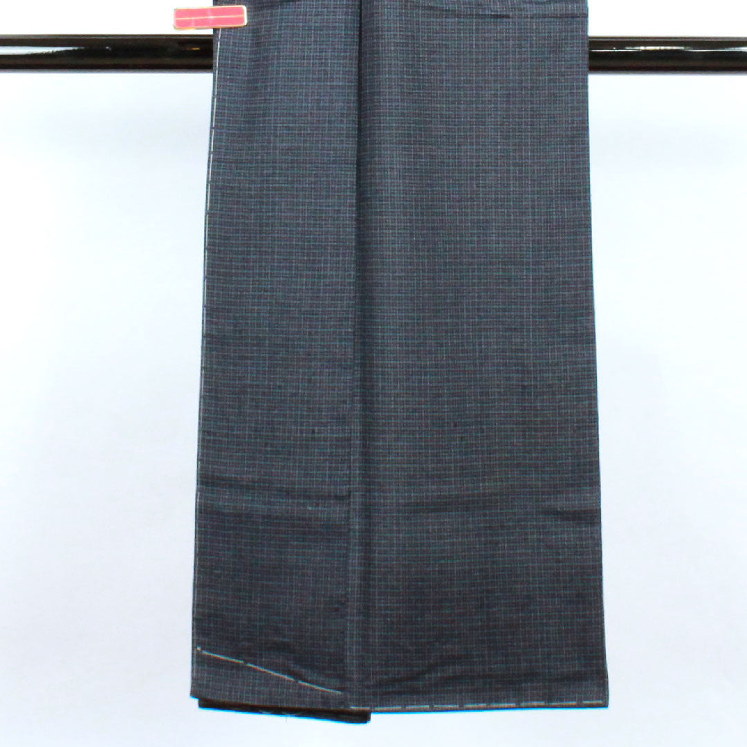 Men's, Length 137.5cm, Sleeve length 66.5cm, Check pattern, Pure silk, S rank, Lined, Navy blue, 1119000422318