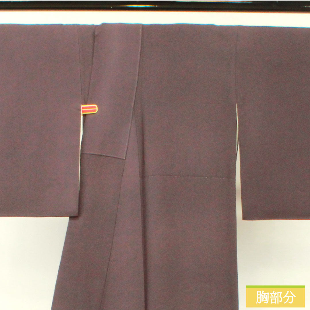 色留袖 正絹 身丈159.5cm 裄丈66cm 袷 紫烏色(しうしょく) 蘇州刺繡 吉祥文様 パールトーン加工 Aランク 紫系 1111001303320
