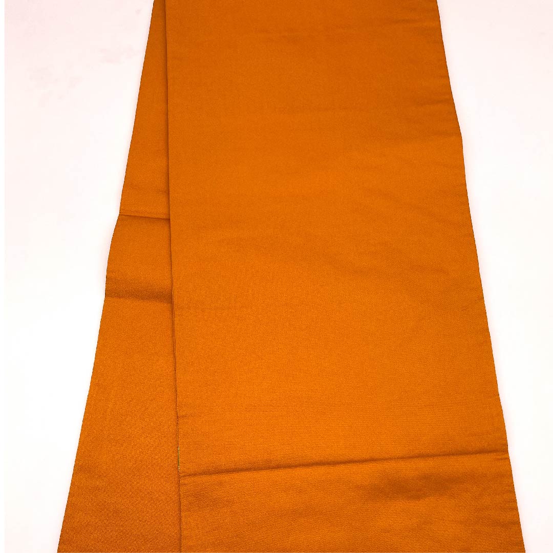 Carrot-colored Fukuro Obi (Bag Belt) with Phoenix Pattern, Shiraayaen Oba, Length 432cm, Pure Silk, S Rank, Six-pass, Formal, Orange, 1123008912326