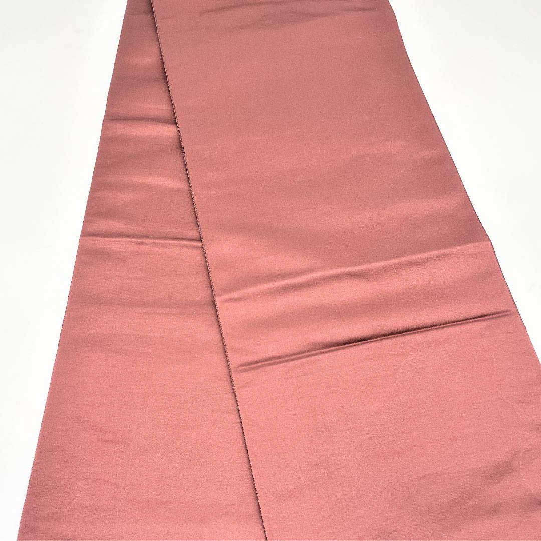 袋帯 紅鬱金色(べにうこんいろ) 幾何学模様 箔 帯丈456cm 正絹 Aランク 六通 カジュアル 茶系 1123005493414