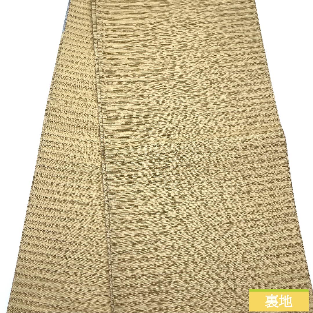 Fukuro Obi, pure silk, Tokyo white brown, circle, geometric pattern, obi length 448cm, S rank, six-pass, casual, beige, 1123011012325